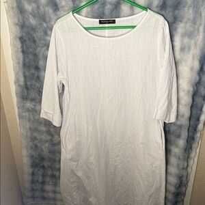 Florho White Mid-Length Dress